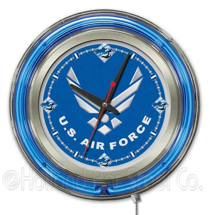 United States Air Force Logo Neon Wall Clock